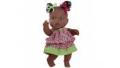 Кукла-пупс Младенец девочка мулатка "Хебе" в ярком сарафане, 22 см 