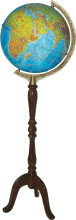 Глобус физический лаковый с подсветкой(деревянная подставка), диаметр 320мм