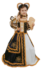 Карнавальный костюм "Английская королева", 104-140 см, 4-10 лет, р. 30, 34, 38