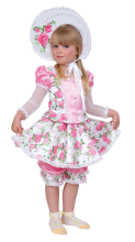 Карнавальный костюм "Кукла с розами", 92-128 см, 2-7 лет, р. 28, 30, 32, 34