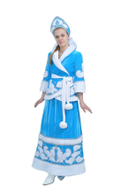 Карнавальный костюм "Снегурочка (меховой орнамент)", 48 размер