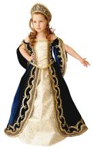 Карнавальный костюм "Царица (синий бархат)", 104-140 см, 4-10 лет, р. 30, 32, 34