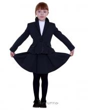 Пиджак школьный с лаковой бейкой, цвет темно серый, рост 116,122,128,134 см, Purpurino, Украина